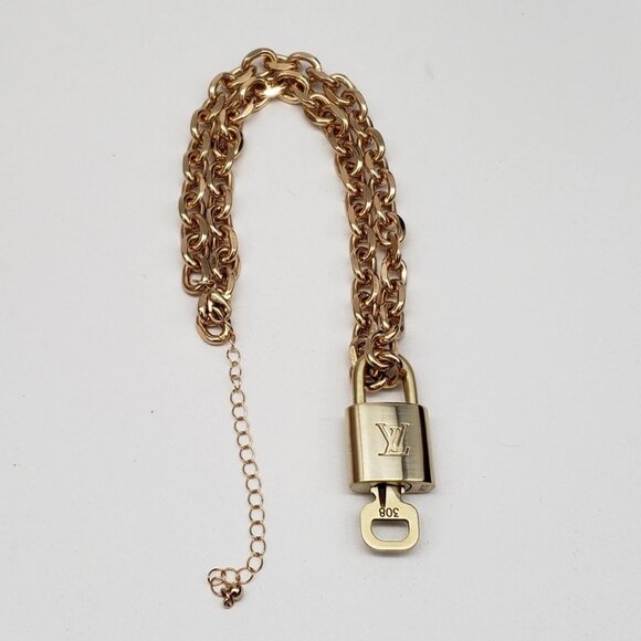 Authentic Louis Vuitton Gold Padlock With Unbranded Gold Plated Chain - Picture 9 of 9
